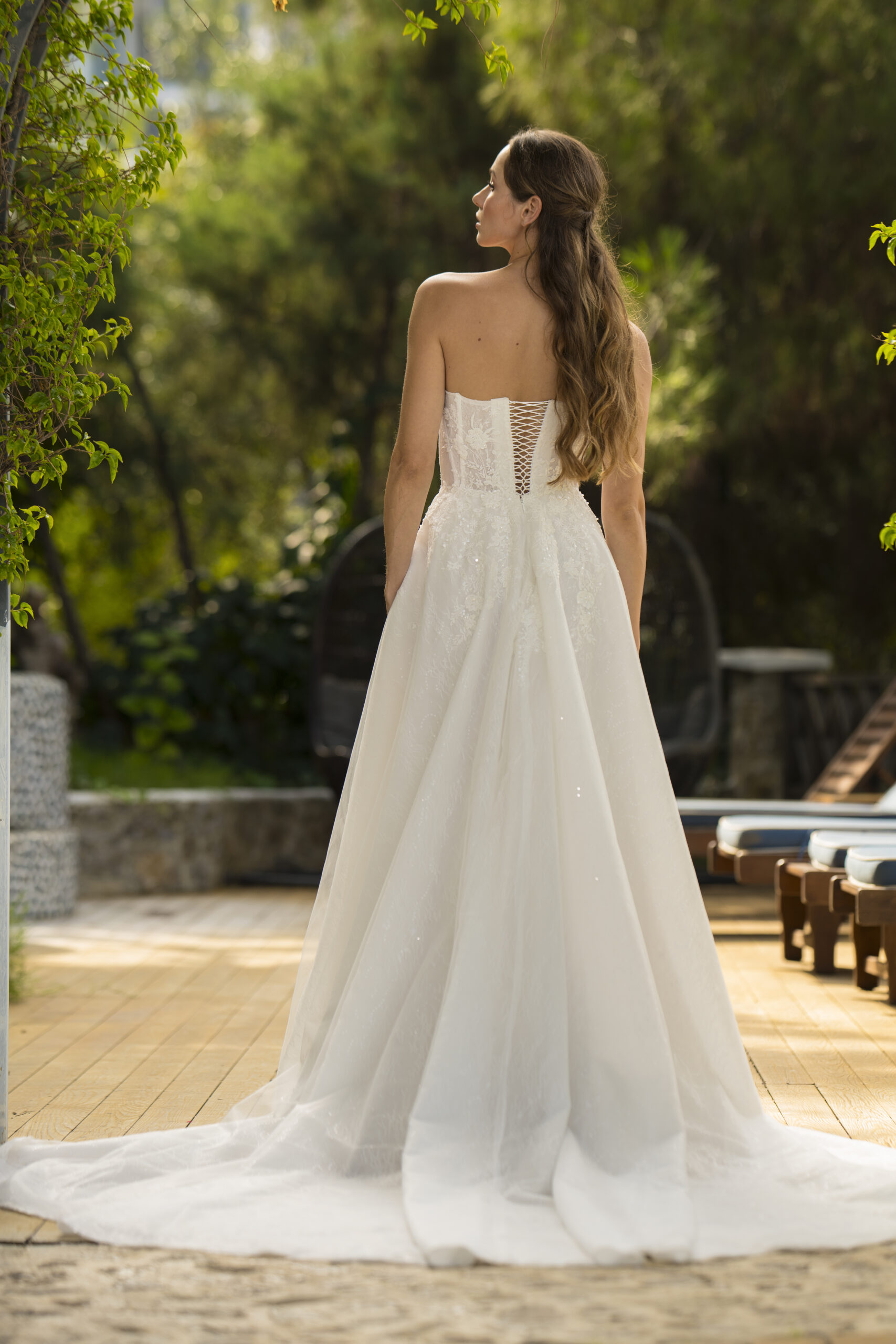 Zephyra Helen Kesim Tül Kalp Yaka Romantik Gelinlik - Görsel 3