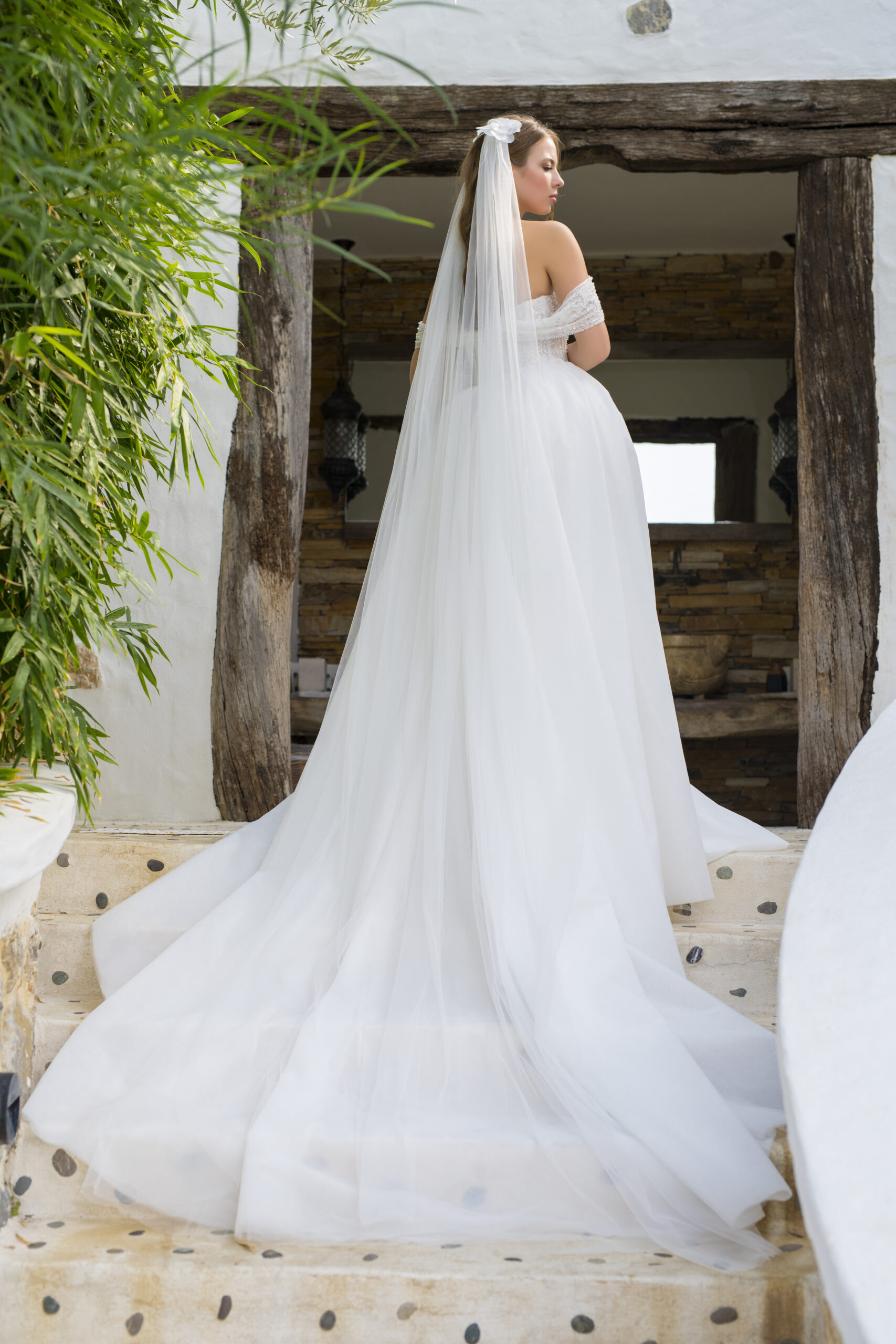 Lunessa A Kesim Düşük Kollu Dantelli Kalp Yaka Romantik Gelinlik - Görsel 3