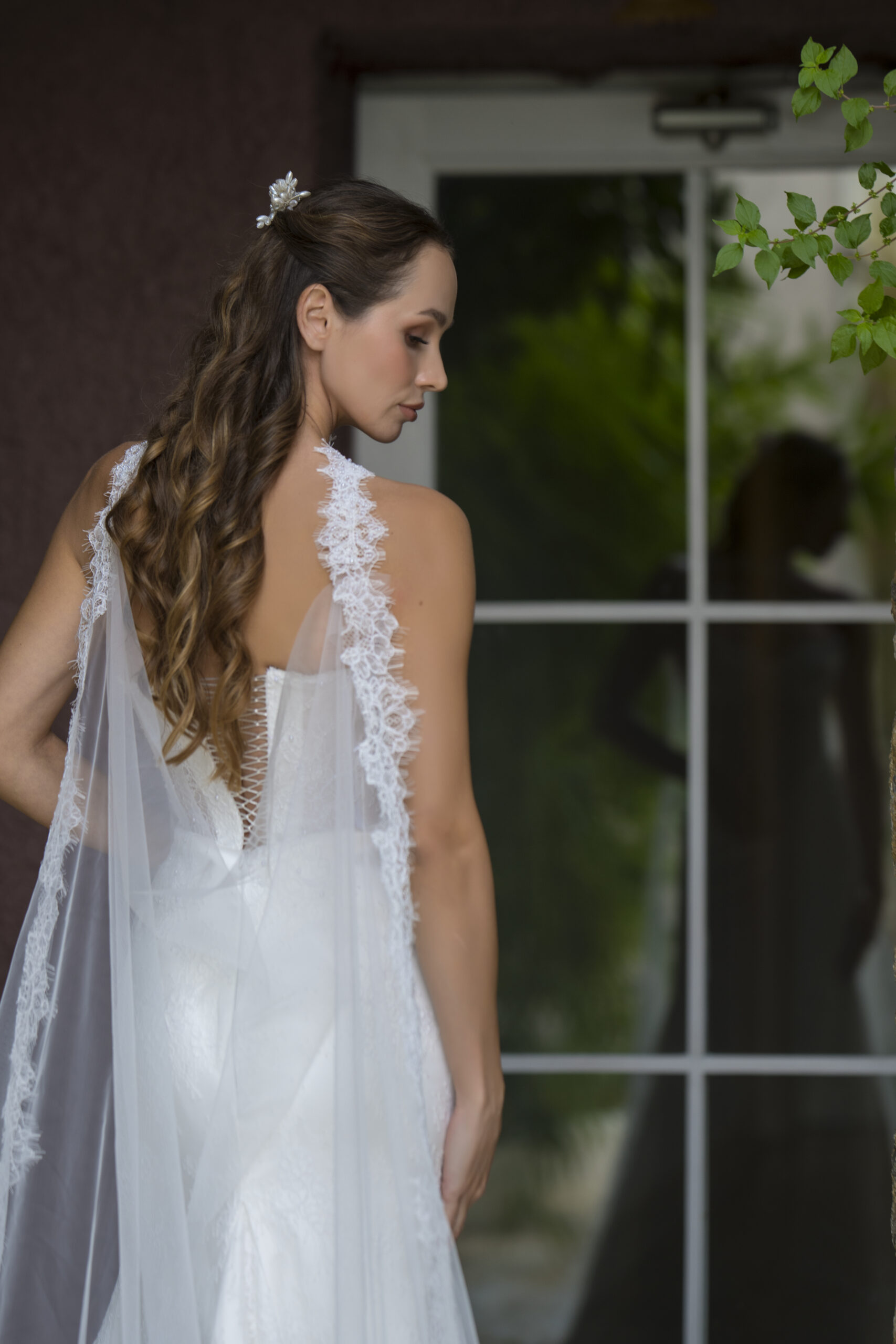 Selina Balık Kesim Fransız Dantelli Kalp Yaka Zarif Gelinlik - Görsel 3