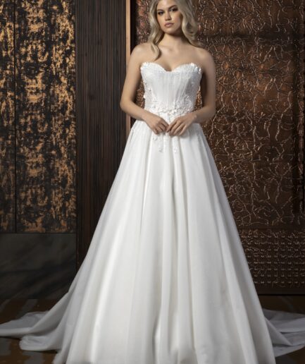 Irina Helen Kesim Tül Bohem Kalp Yaka Zarif Gelinlik