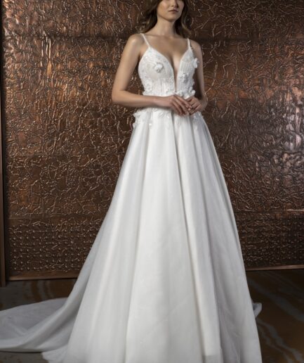 Noellea Helen Kesim Askılı Tül Bohem Gelinlik