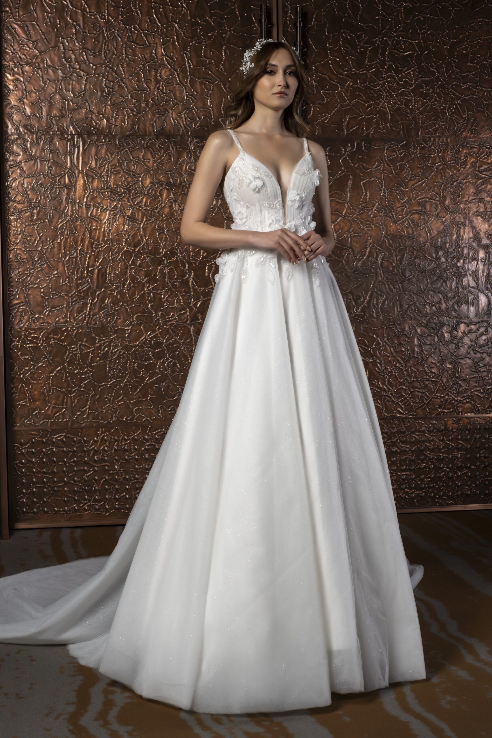 Noellea Helen Kesim Askılı Tül Bohem Gelinlik