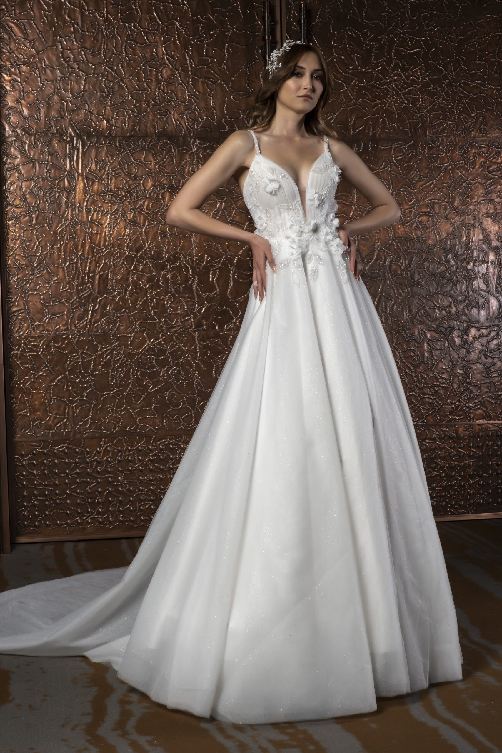 Noellea Helen Kesim Askılı Tül Bohem Gelinlik - Görsel 4