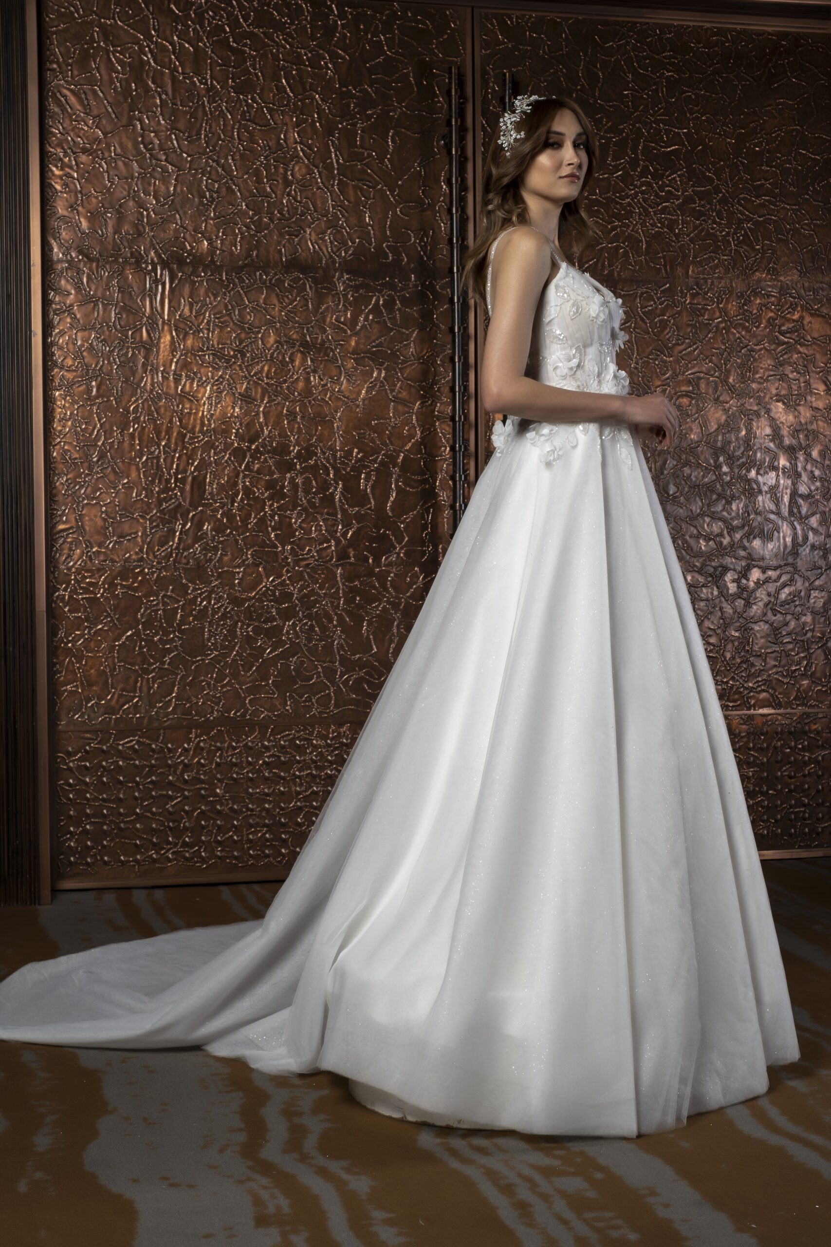 Noellea Helen Kesim Askılı Tül Bohem Gelinlik - Görsel 3