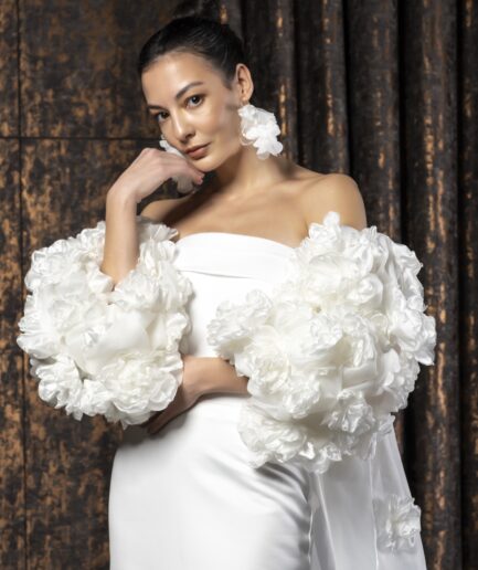 Ravelle Sade Saten Balık Kesim Straplez Yaka Modern Gelinlik