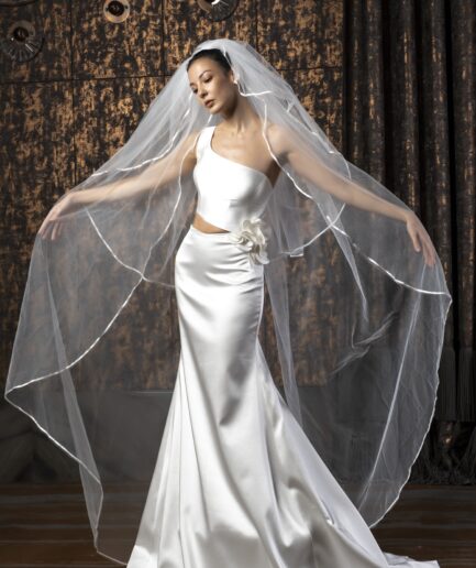 Asteria Sade Saten Balık Kesim Minimal ve Zarif Gelinlik