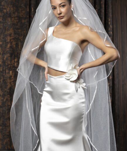 Asteria Sade Saten Balık Kesim Minimal ve Zarif Gelinlik