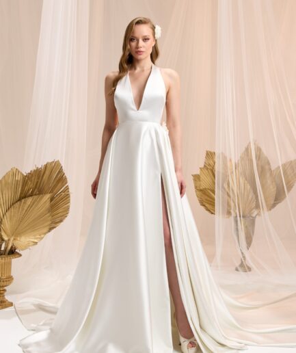 Selora Helen Kesim / Saten / Sade / Hahim Yaka Gelinlik - SE2454