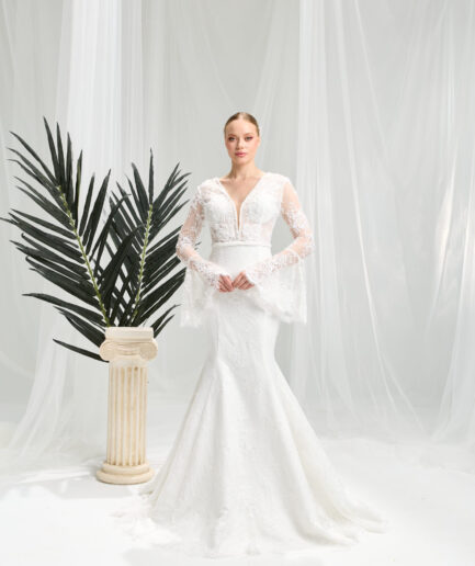 Aria Nova Balık / Uzun Kollu / Fransız Dantelli Gelinlik - SE2459