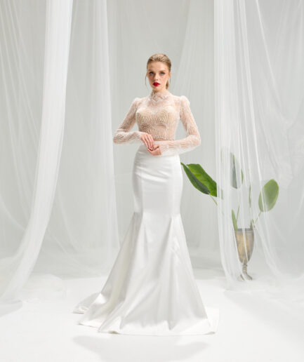 Mirava Balık / Uzun Kollu / Sade Gelinlik - SE2464