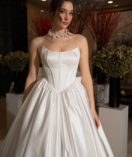 Elmaris Prenses / Saten / Straplez Yaka Gelinlik - SE2524