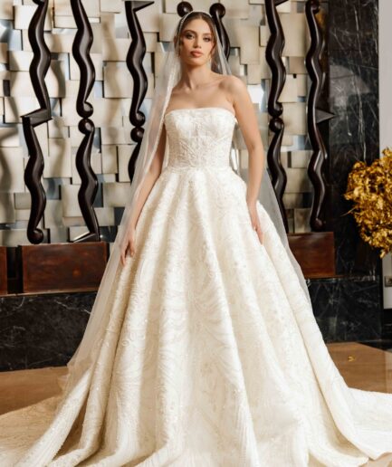 Naelis Prenses / Dantelli / Straplez Yaka Gelinlik - SE2528