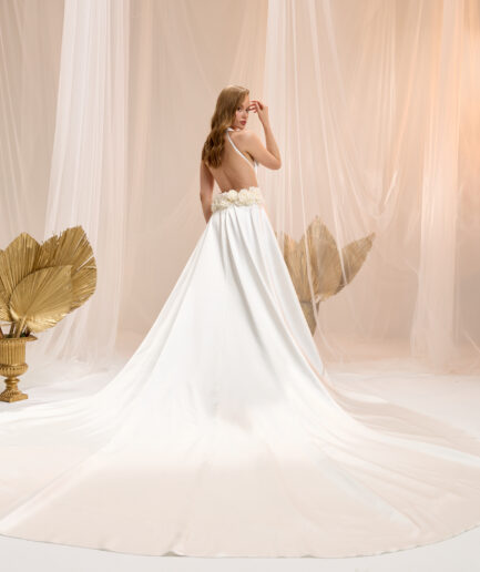 Selora Saten Helen Kesim Hakim Yaka Minimal Zarif Gelinlik