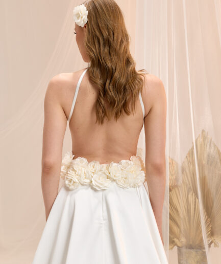 Selora Saten Helen Kesim Hakim Yaka Minimal Zarif Gelinlik