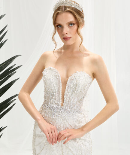 Elysia Balık / Dantelli / Kalp Yaka Gelinlik - SE2449